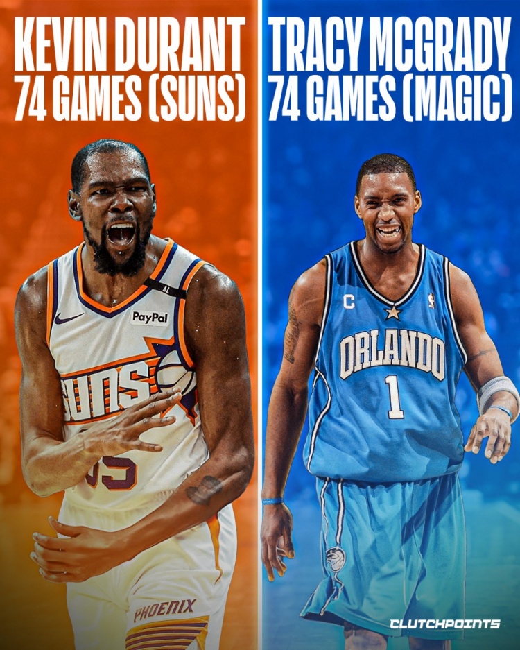 在新球队最快得到2000分球员排行！张伯伦53场 卢卡65场 麦迪74场